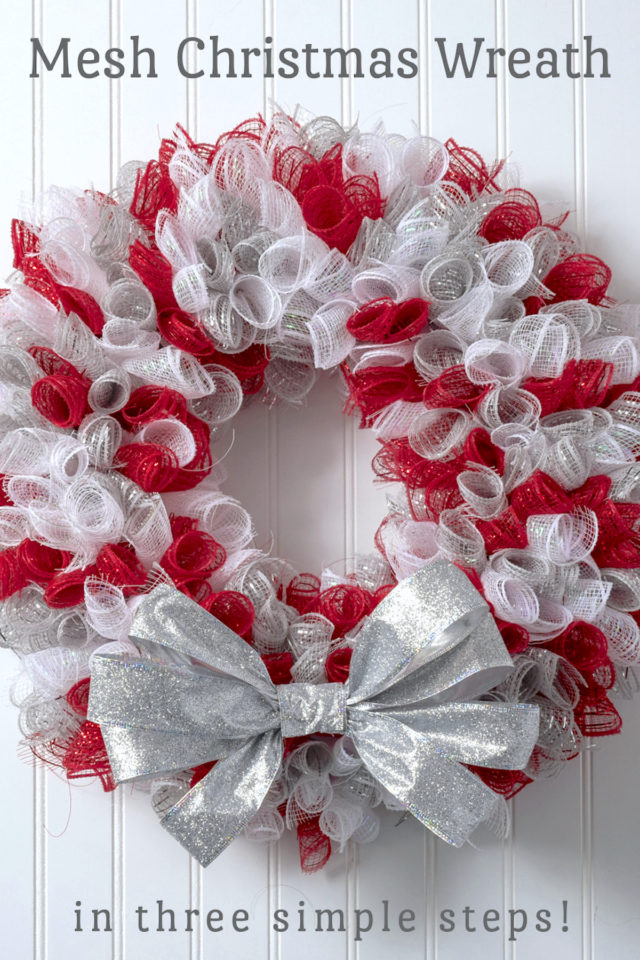 Christmas Mesh Wreath In Three Simple Steps DIY Candy   Mesh Christmas Wreath 1 640x960 