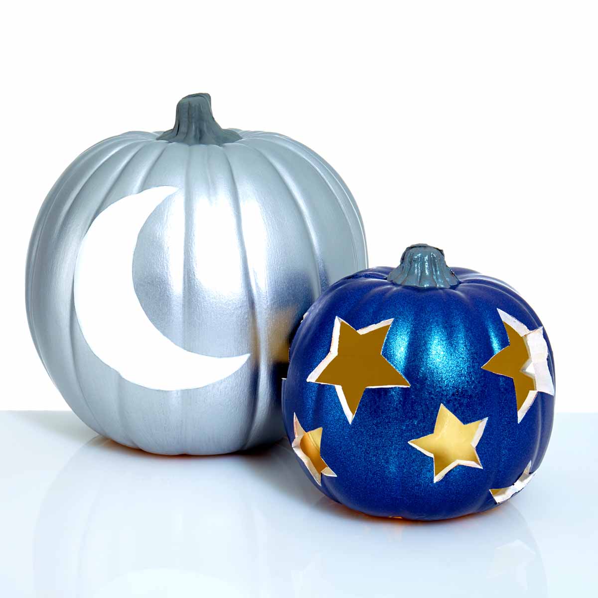 Moon and stars galaxy pumpkins