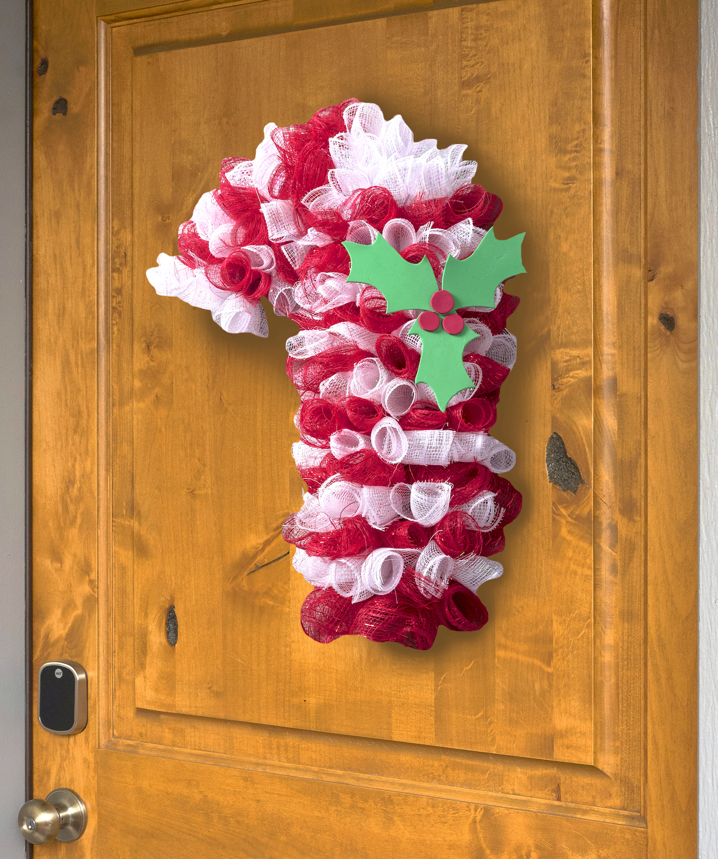 candy cane deco mesh wreath