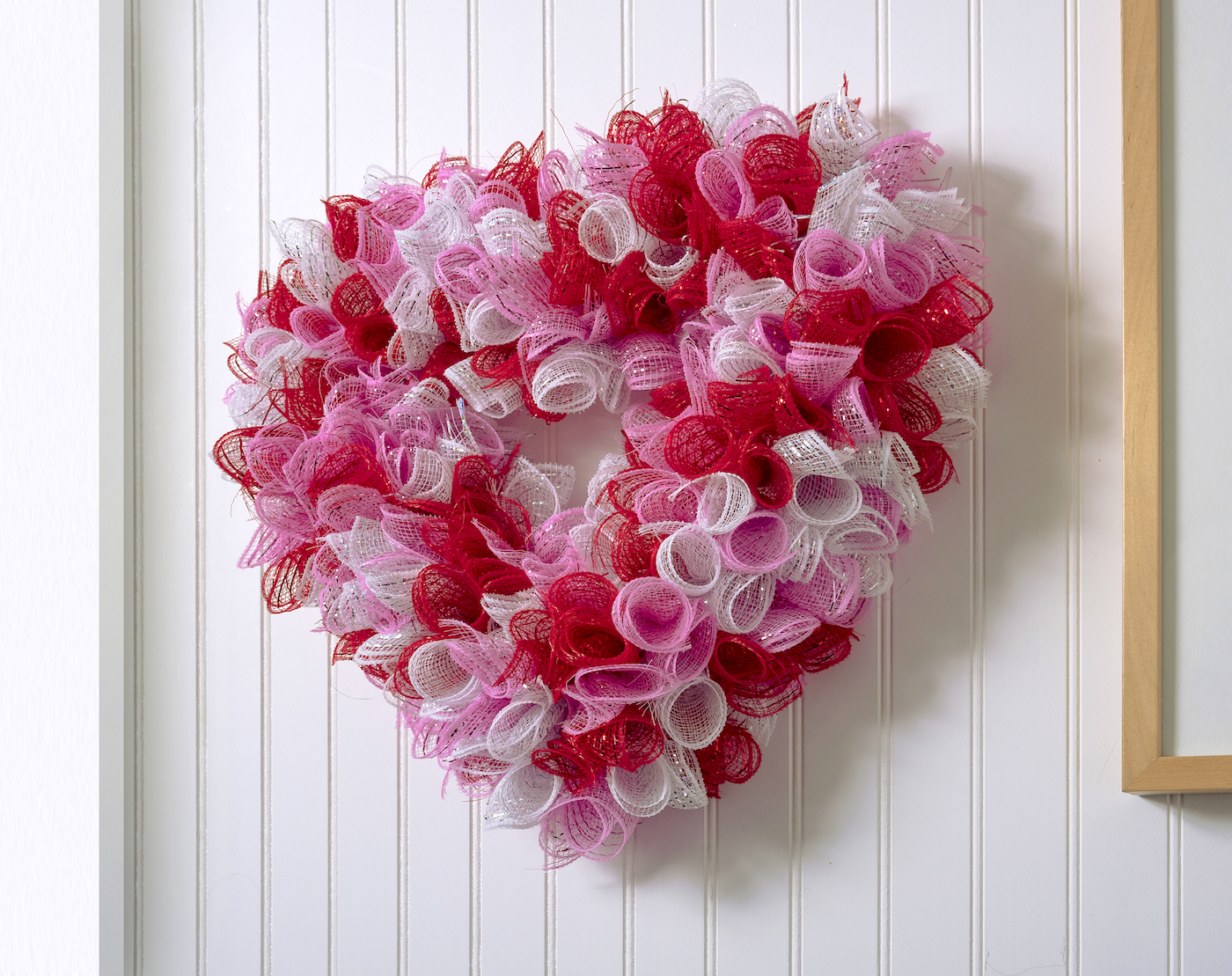 deco mesh valentine heart wreath