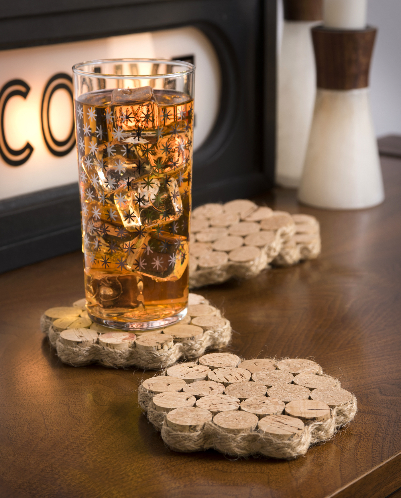 Coasters made from wine corks