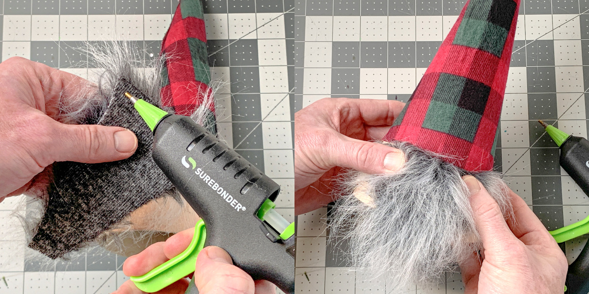 Gluing a gray beard to a Christmas gnome
