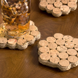 Wine cork coasters