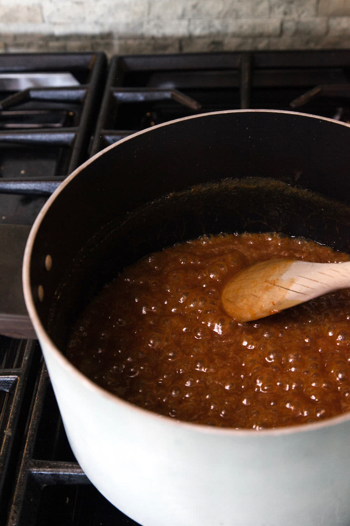 Bringing the sugar mixture to a boil