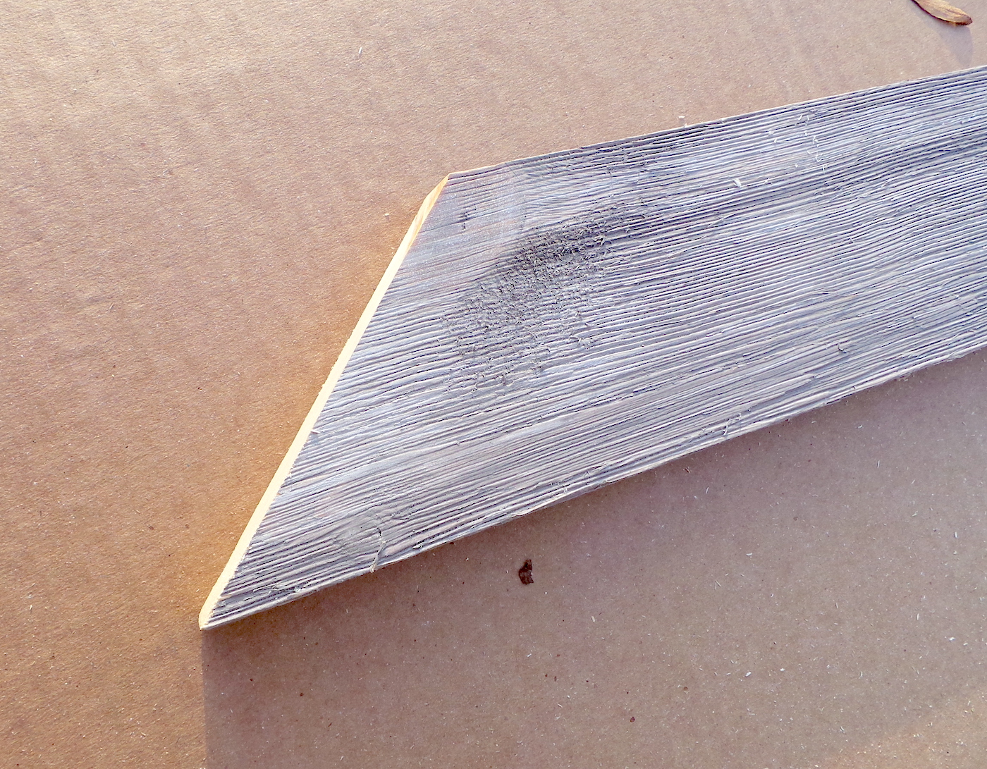 Edges of the barnwood cut to 45 degree angles