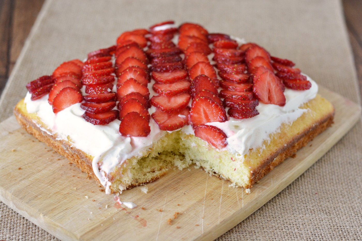 cake with strawberries on top