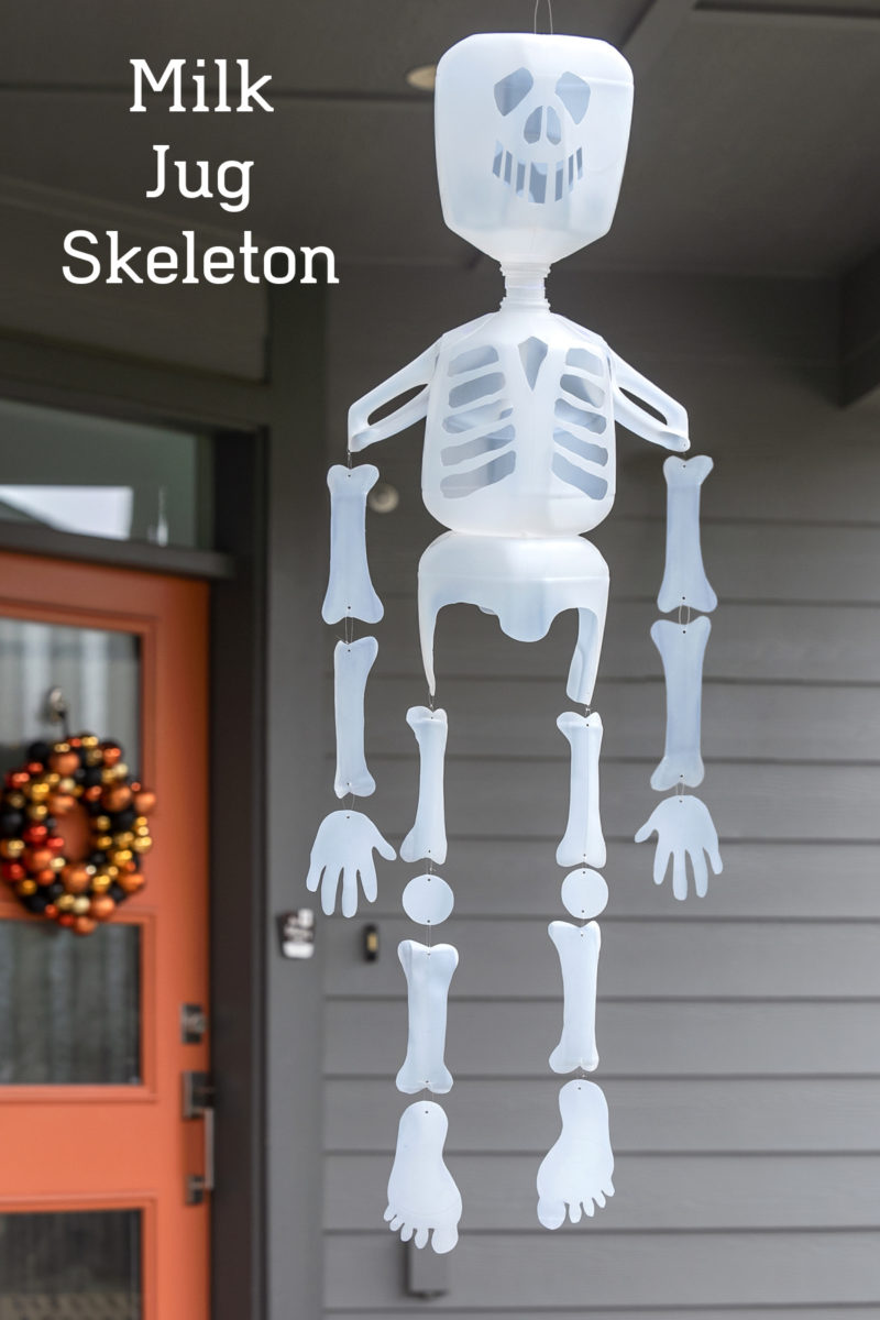 Milk Jug Skeleton for Halloween Decor DIY Candy