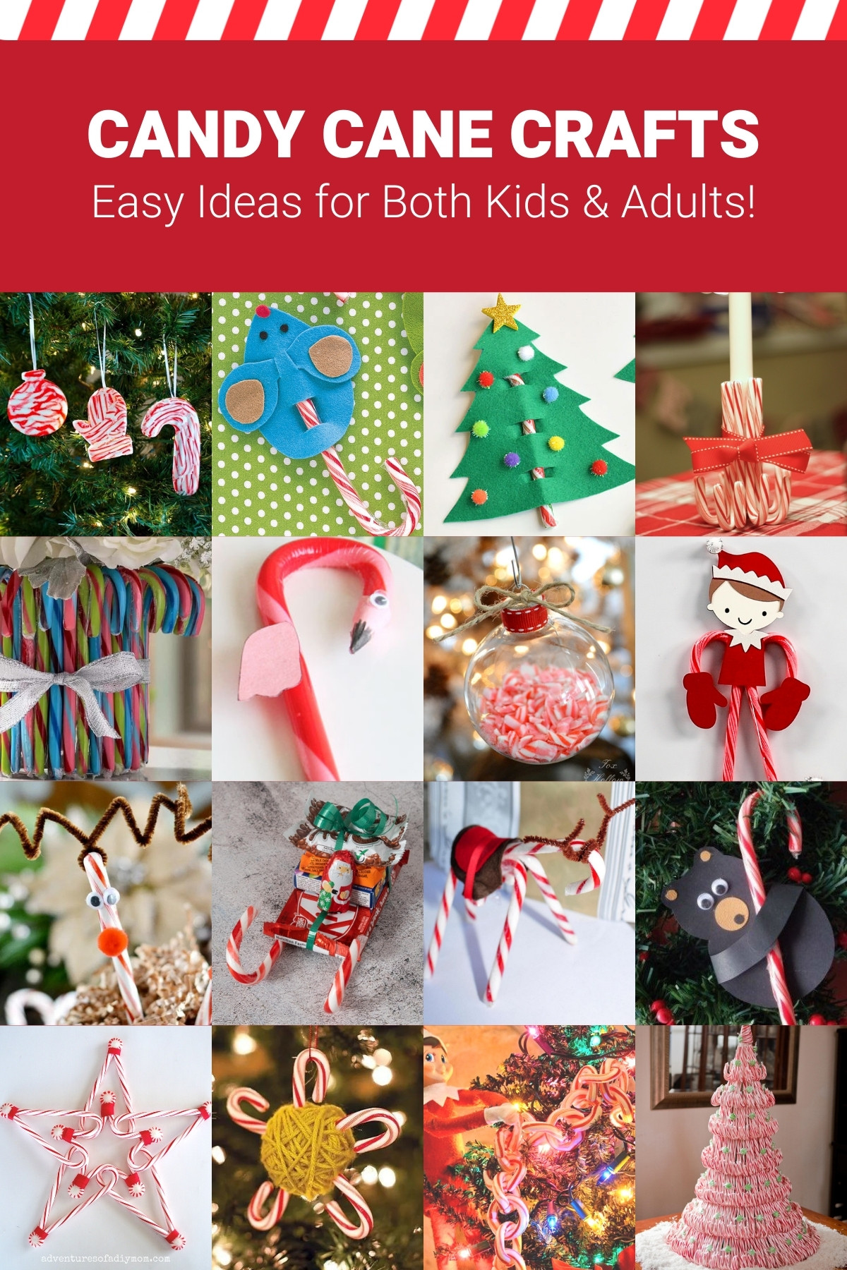 Easy Candy Cane Crafts to use Up Leftovers
