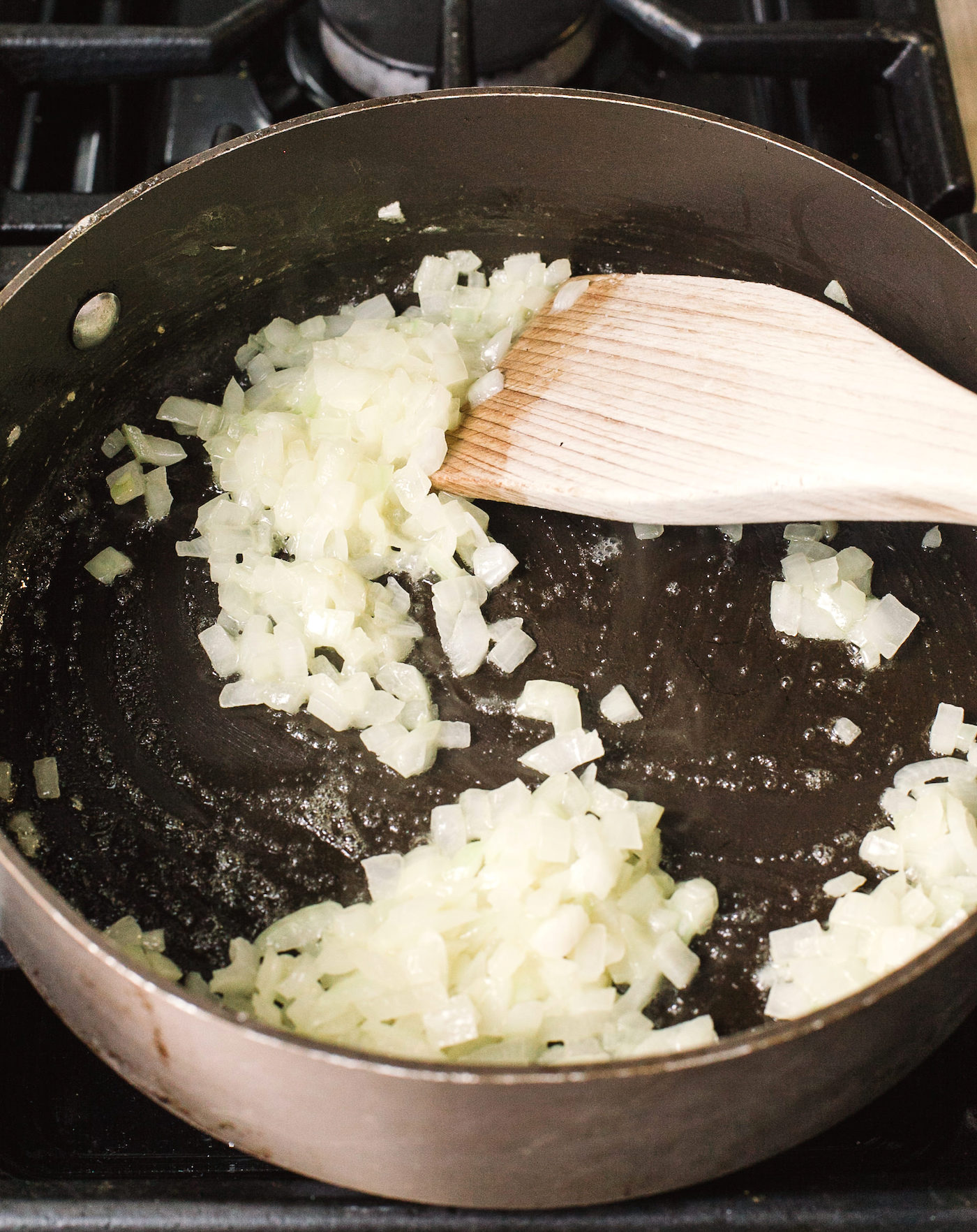 cook in the onions in the butter over medium high heat