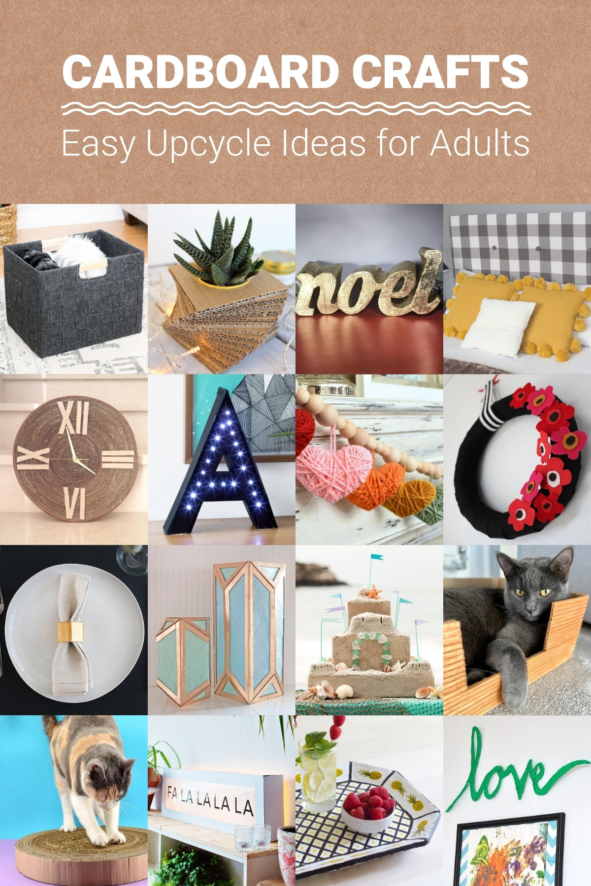 25 cardboard crafts easy upcycle ideas for adults