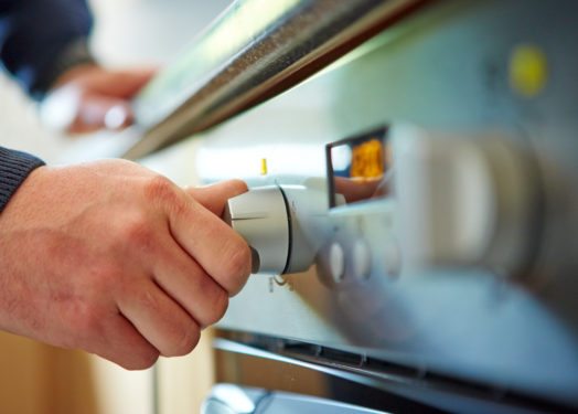 Preheating the oven