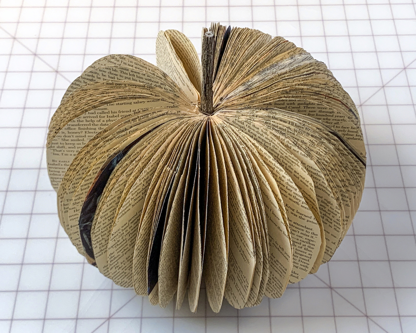 Completed book page pumpkin