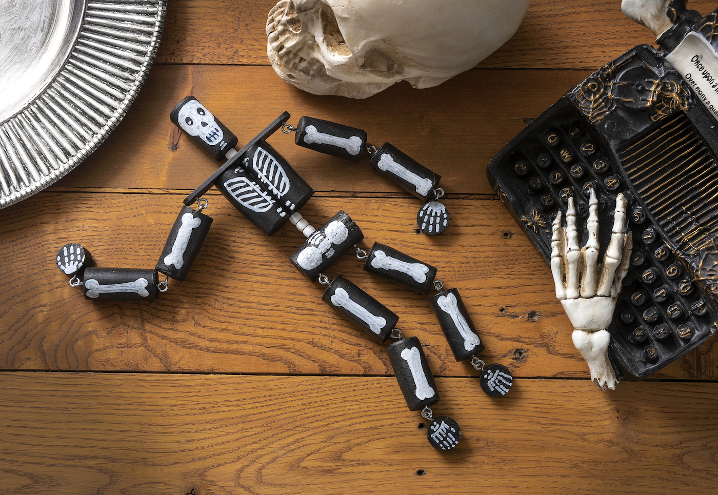 DIY wine cork skeleton