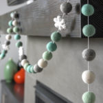 Felt ball garland for winter