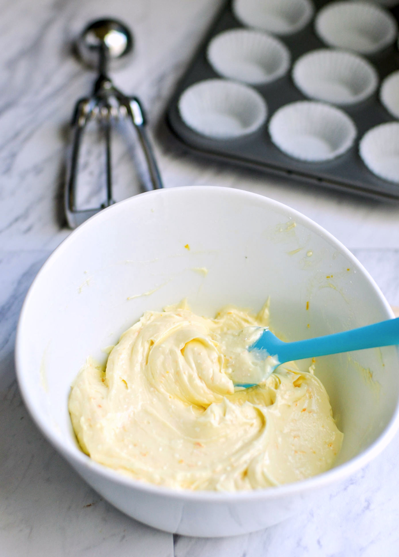 Ingredients mixed in a white ceramic bowl