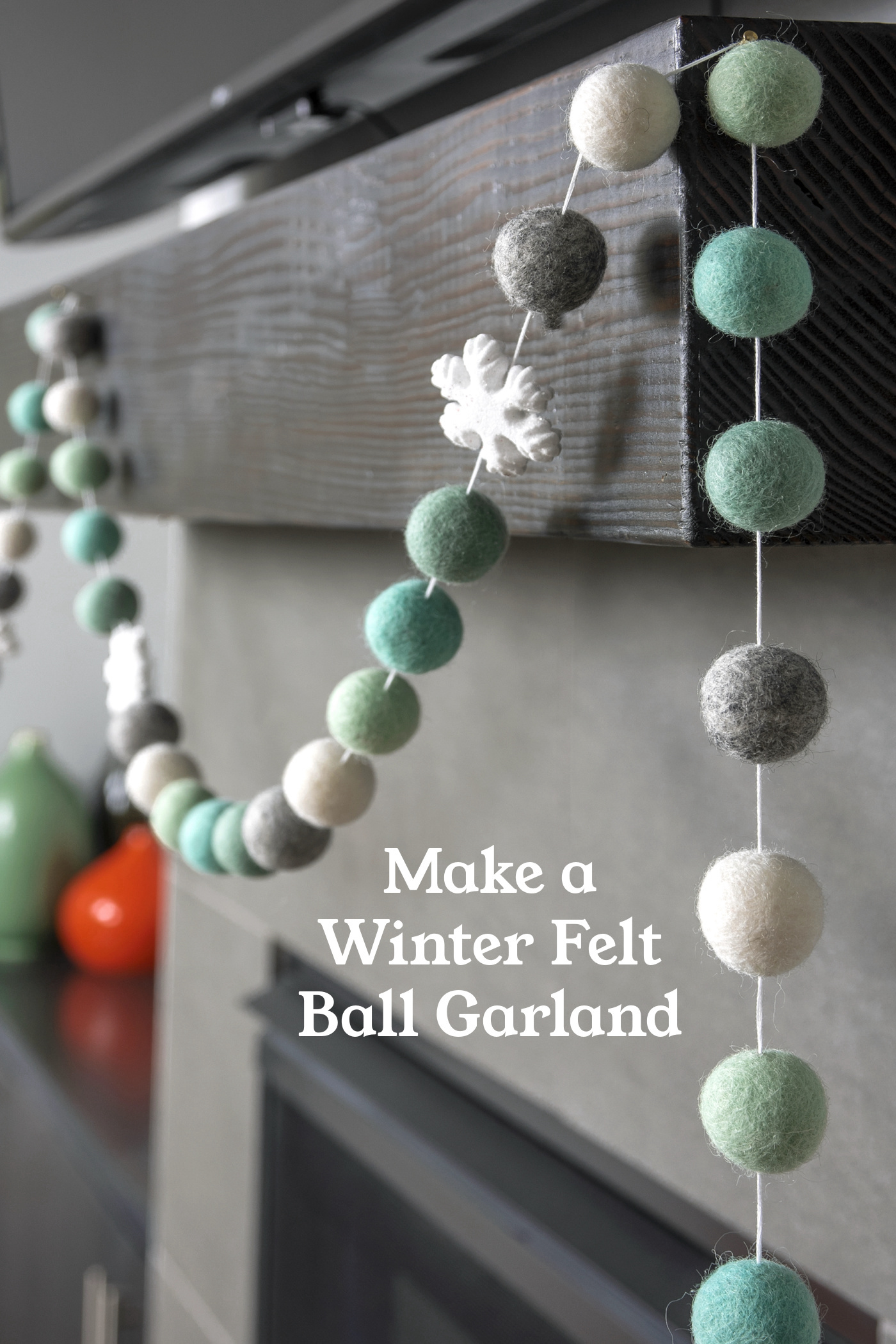 Make a Winter Felt Ball Garland