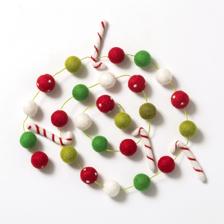 Make a Christmas Felt Ball Garland in Minutes DIY Candy