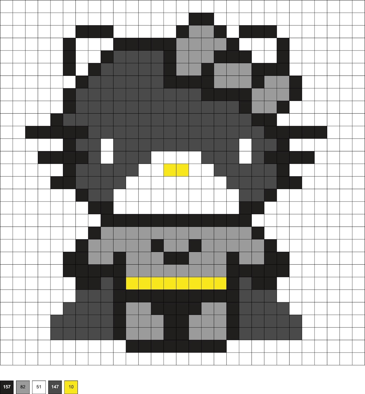 Batman Hello Kitty perler pattern