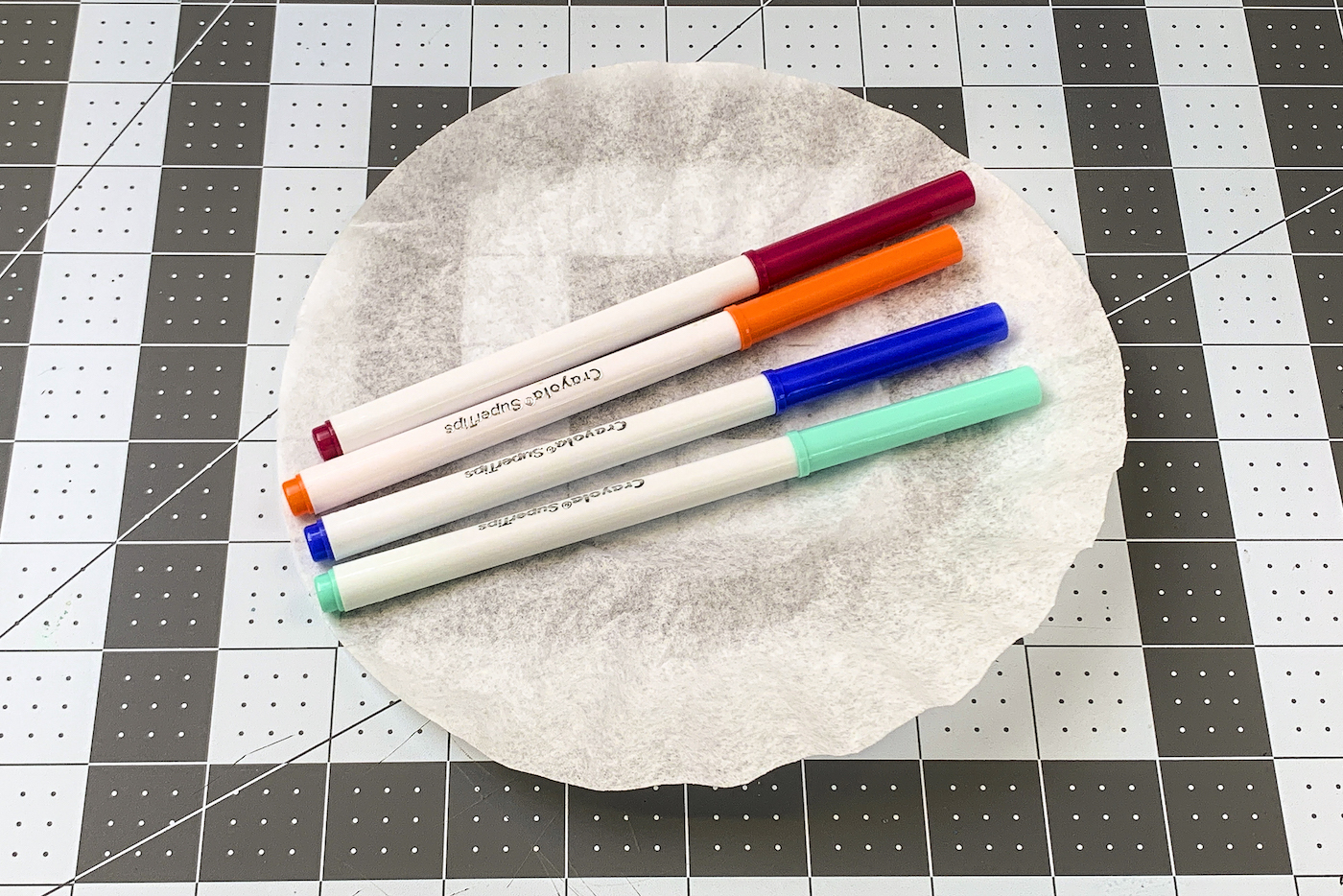 Coffee filter and colorful markers