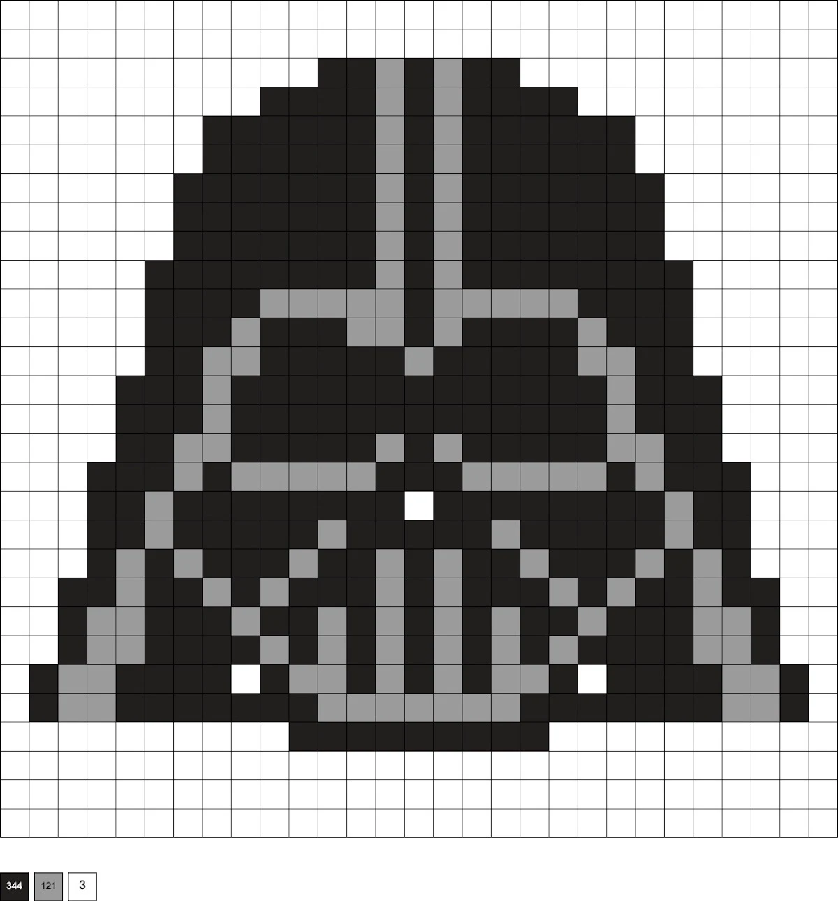 Darth Vader perler bead pattern
