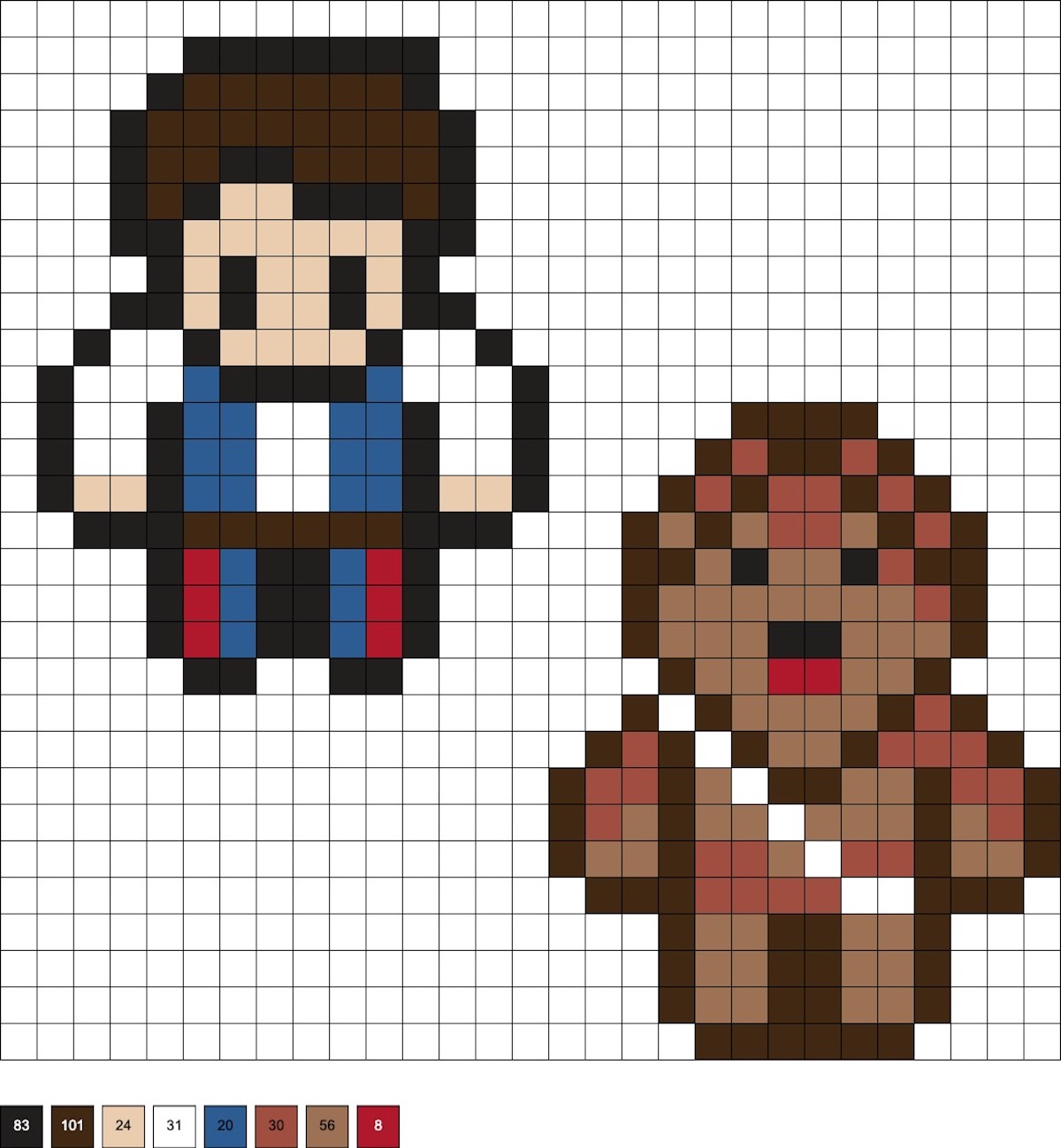 Han solo and chewbacca hama bead patterns