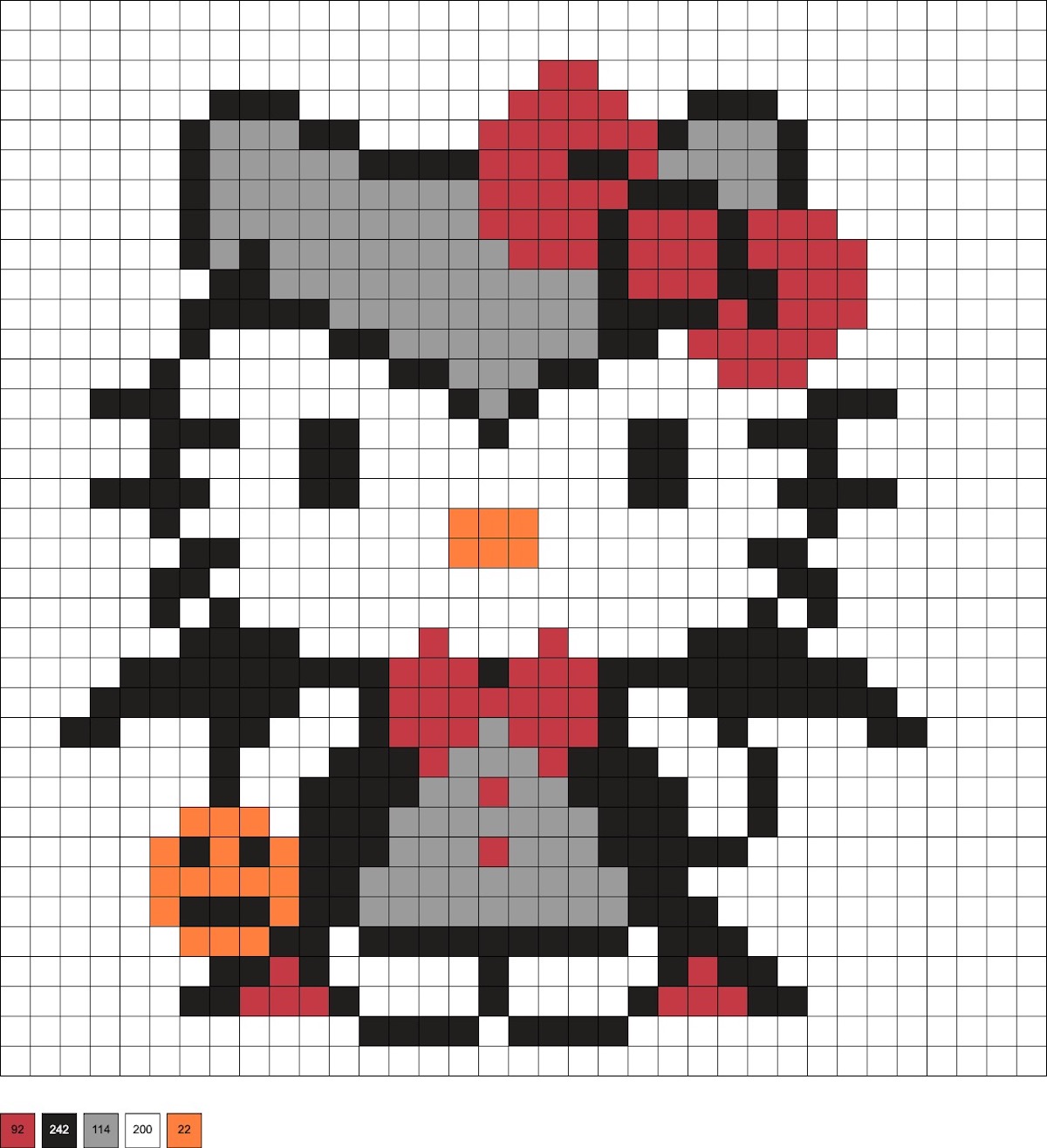Hello Kitty Dracula hama bead pattern