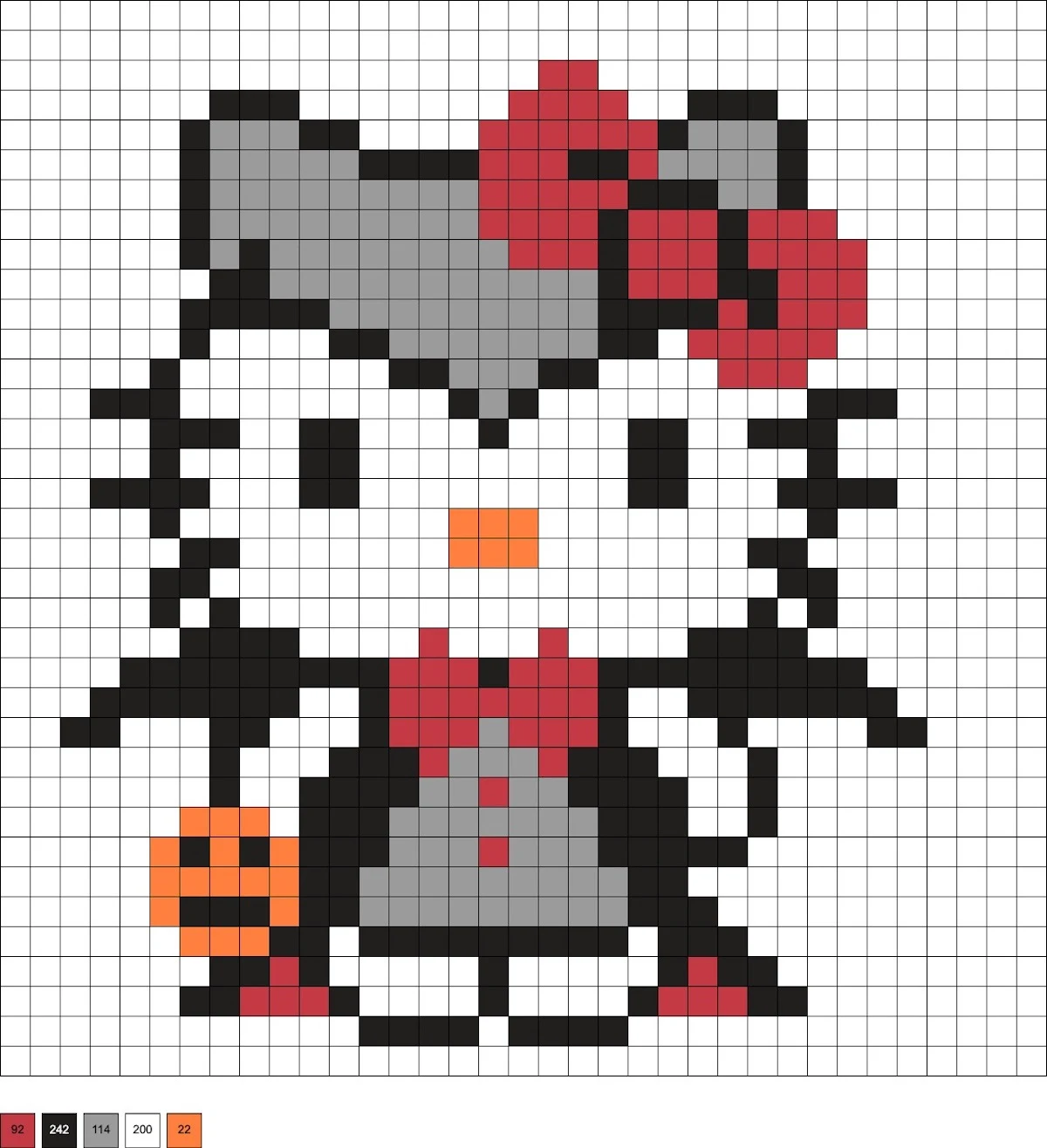 Hello Kitty Dracula hama bead pattern