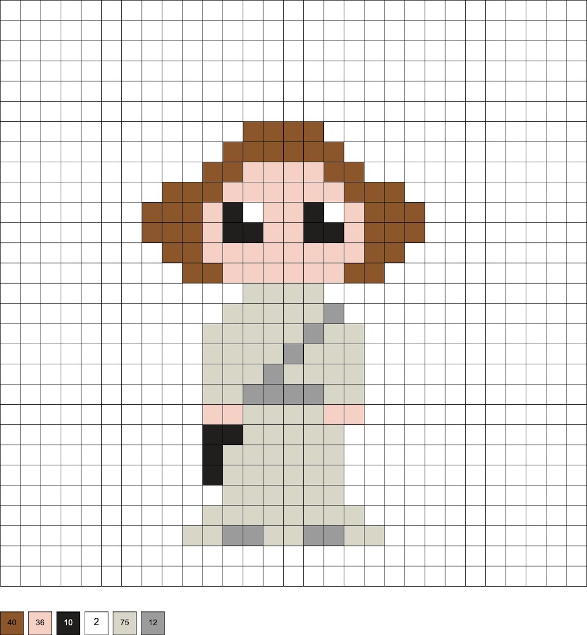 Princess Leia perler bead pattern