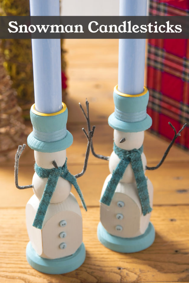 Snowman Candlesticks for Winter Decor - DIY Candy