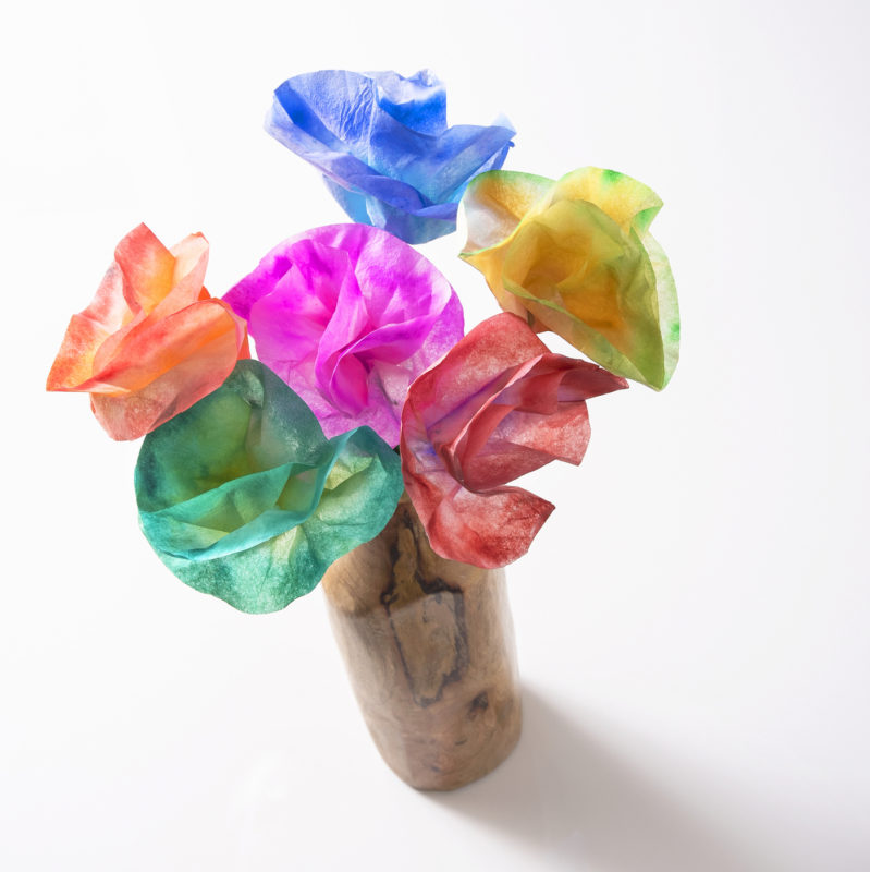 Easy Coffee Filter Flowers for Kids DIY Candy