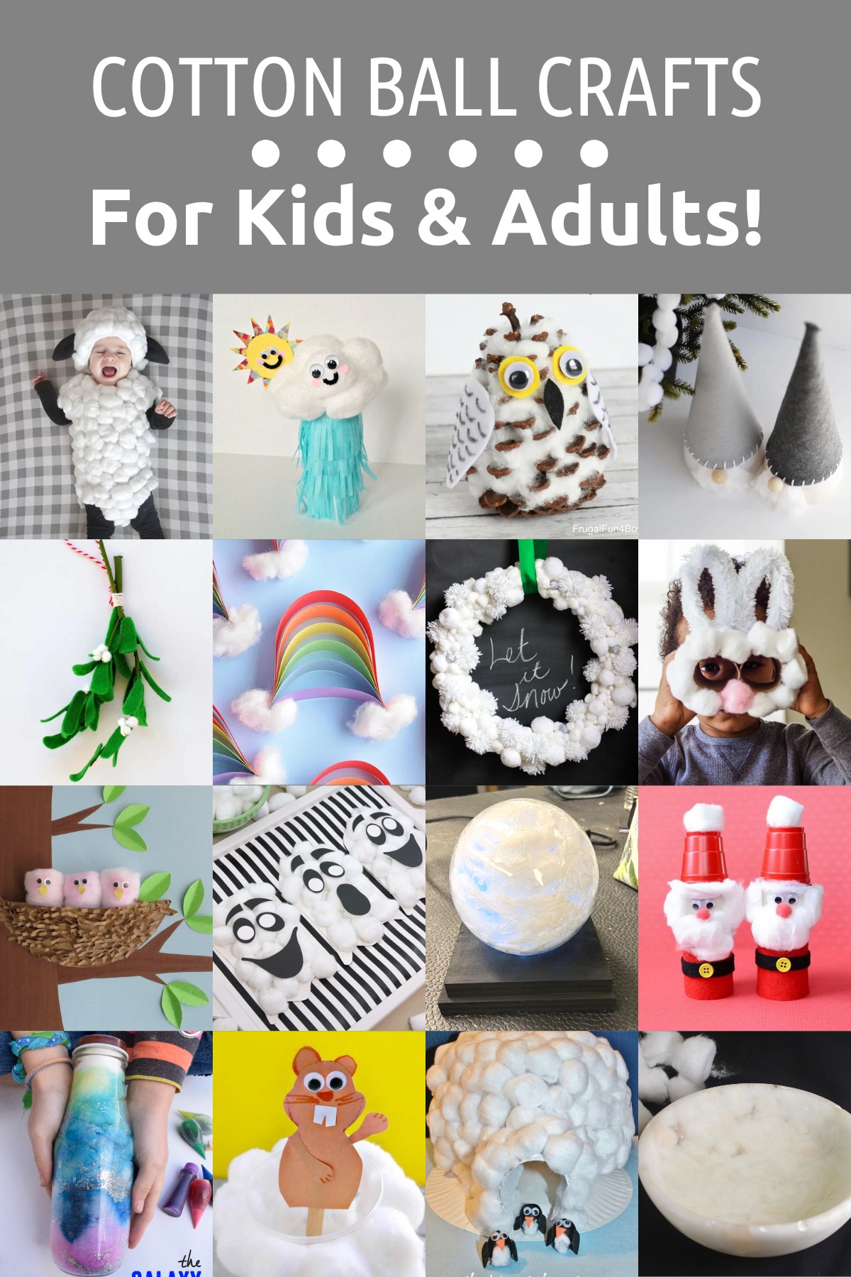 cotton ball crafts for kids and adults