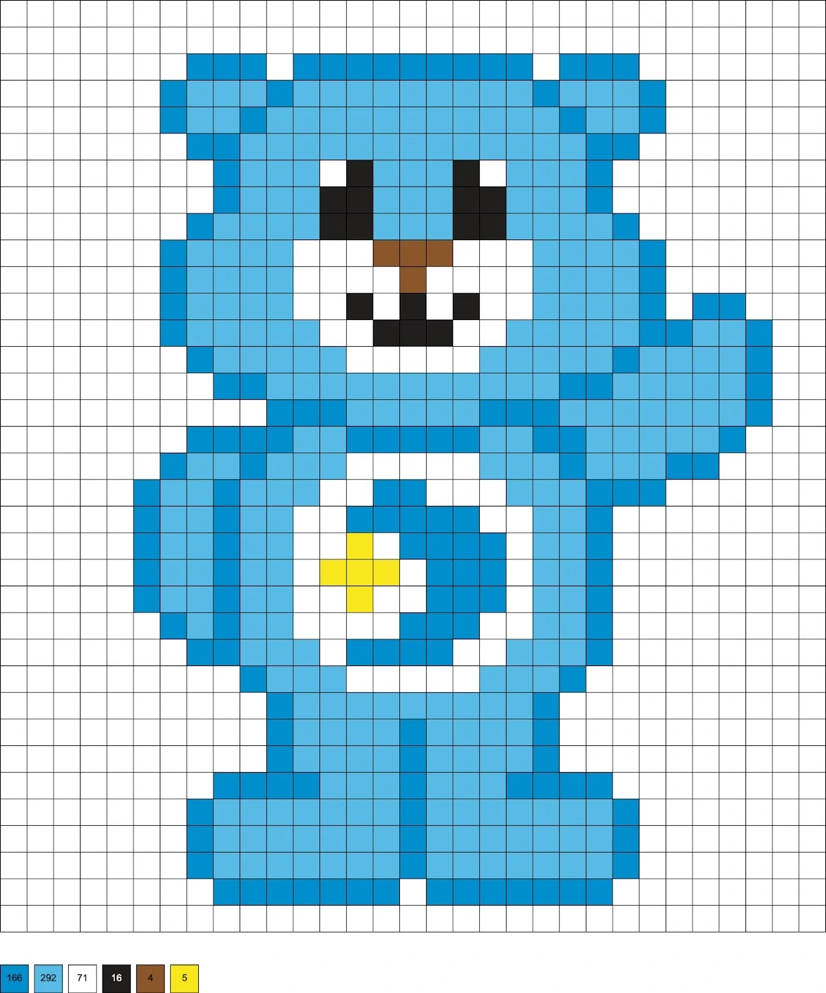 Bedtime Bear standing Care Bear melty beads