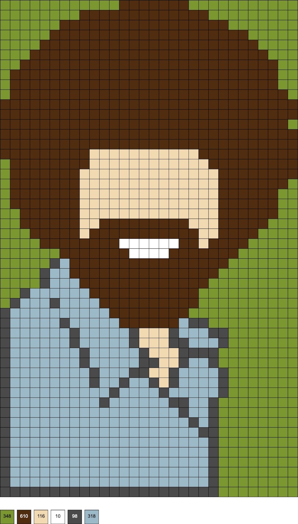 Bob Ross in perler beads