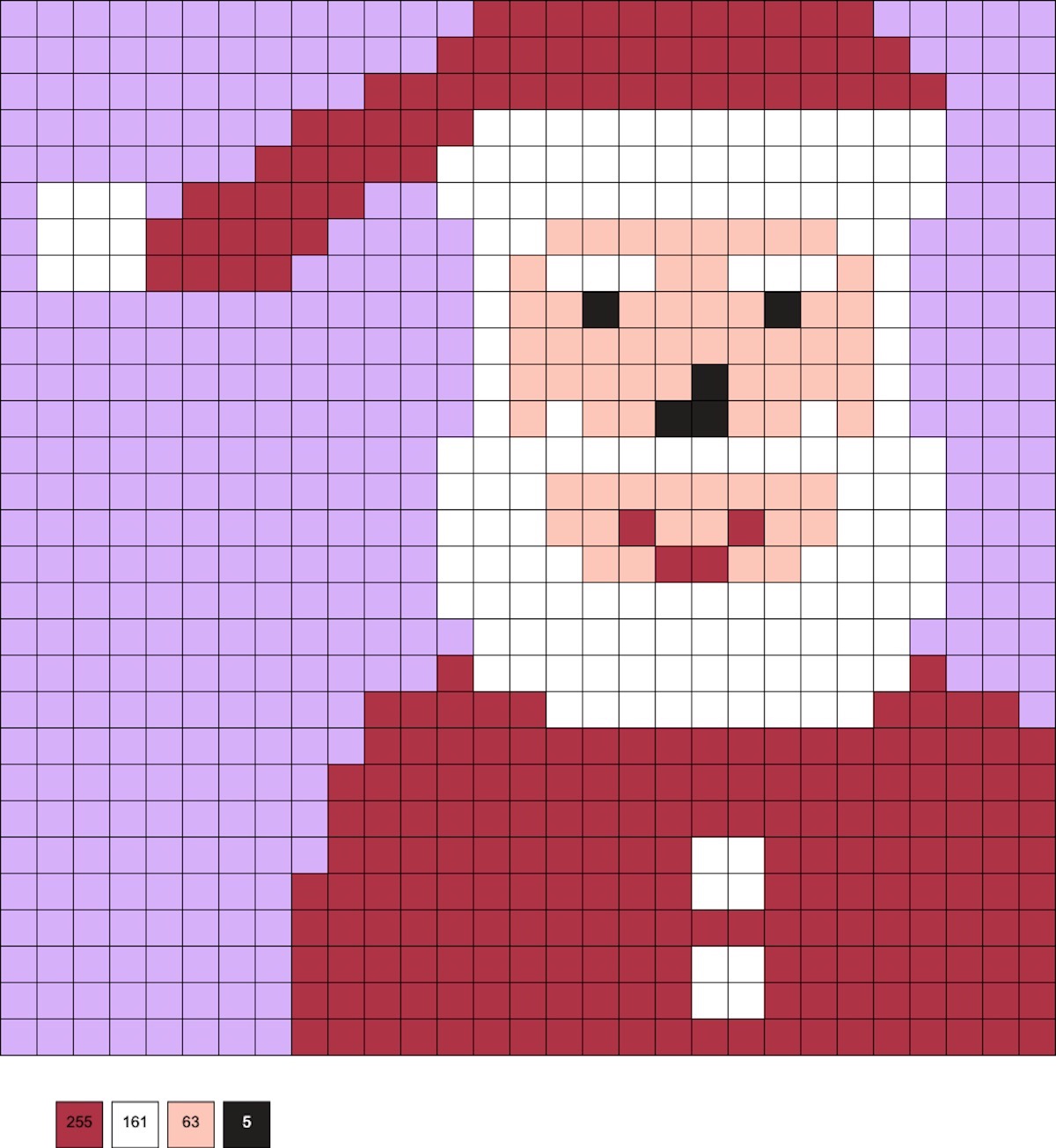 Kids drawing of a Santa perler pattern