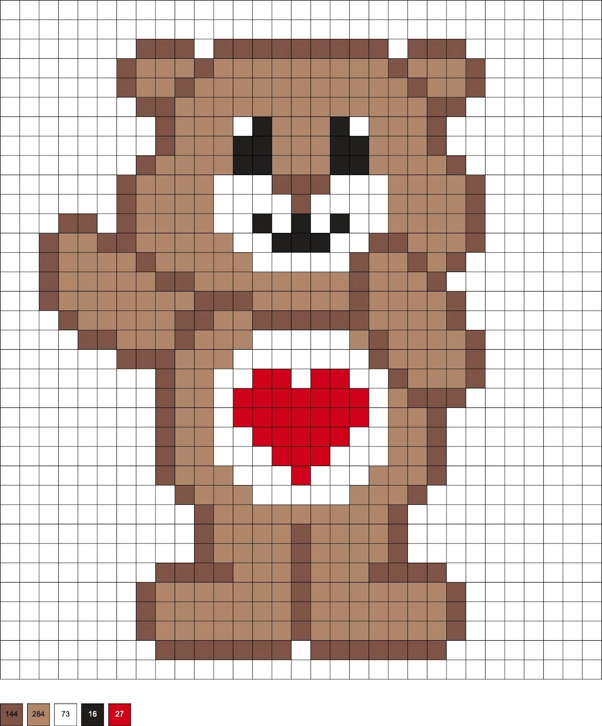 Tenderheart bear Care Bear hama bead pattern