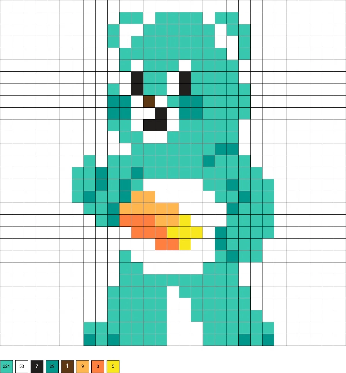 Wish Bear melty bead pattern