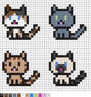 Cat Perler Beads (Over 50 Free Patterns!) - DIY Candy