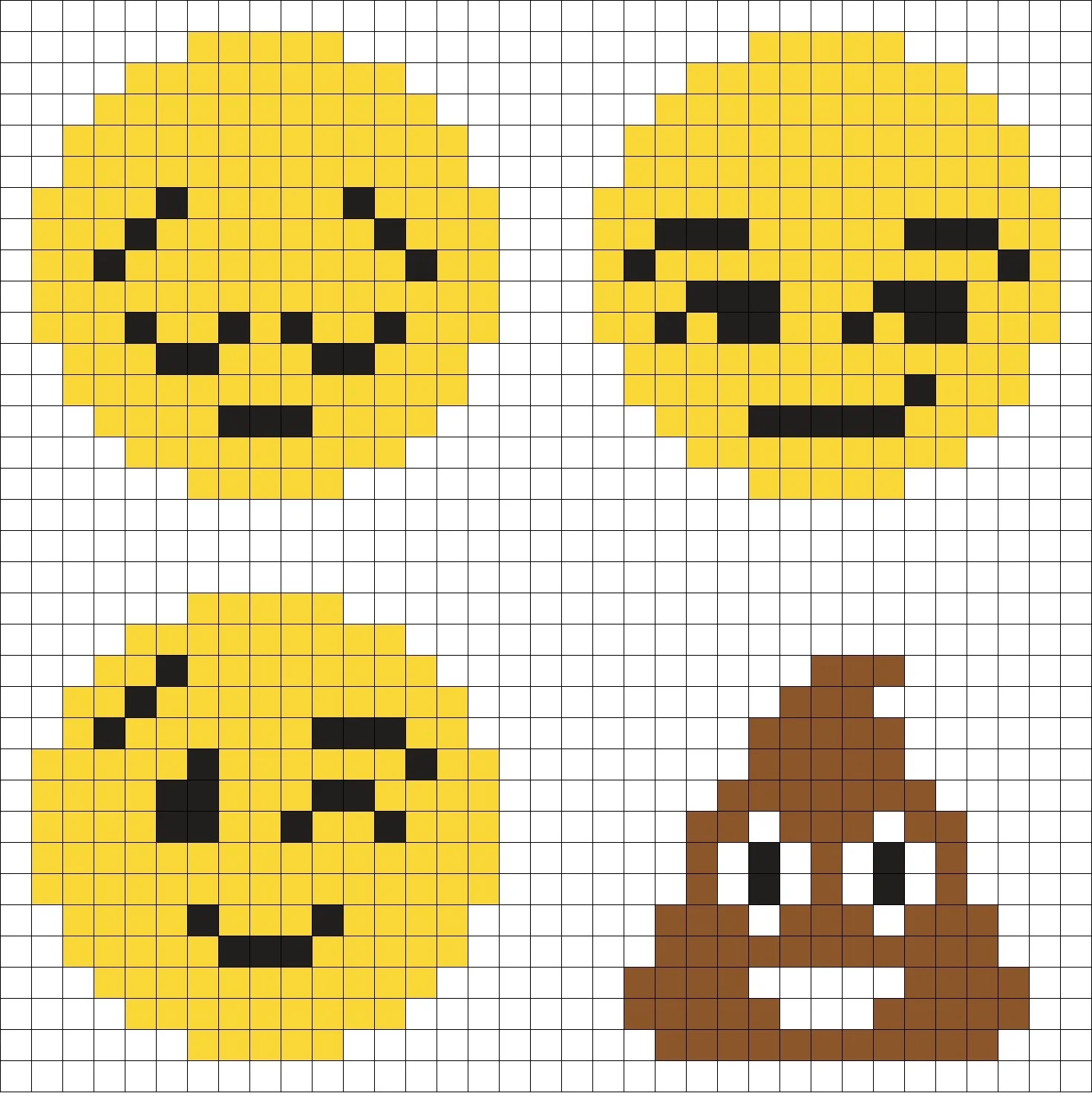 face emoji and poop emoji perler beads