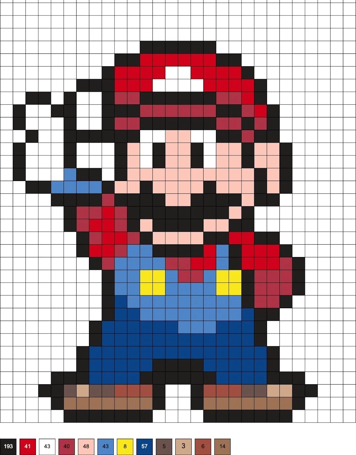 pixel art templates easy mario