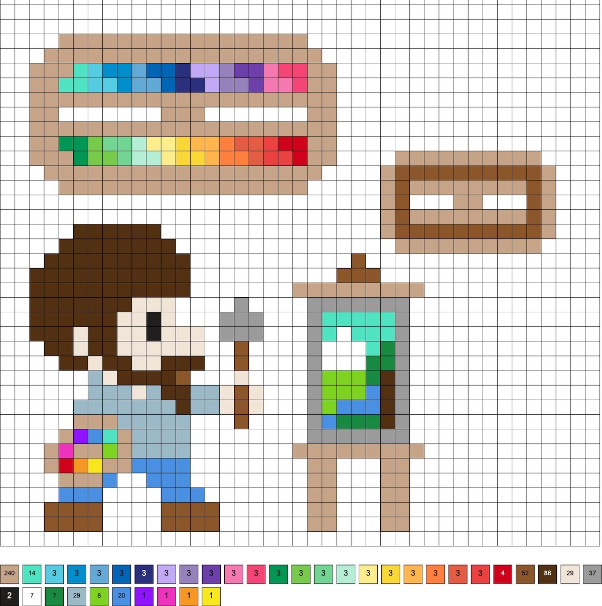 perler bead bob ross