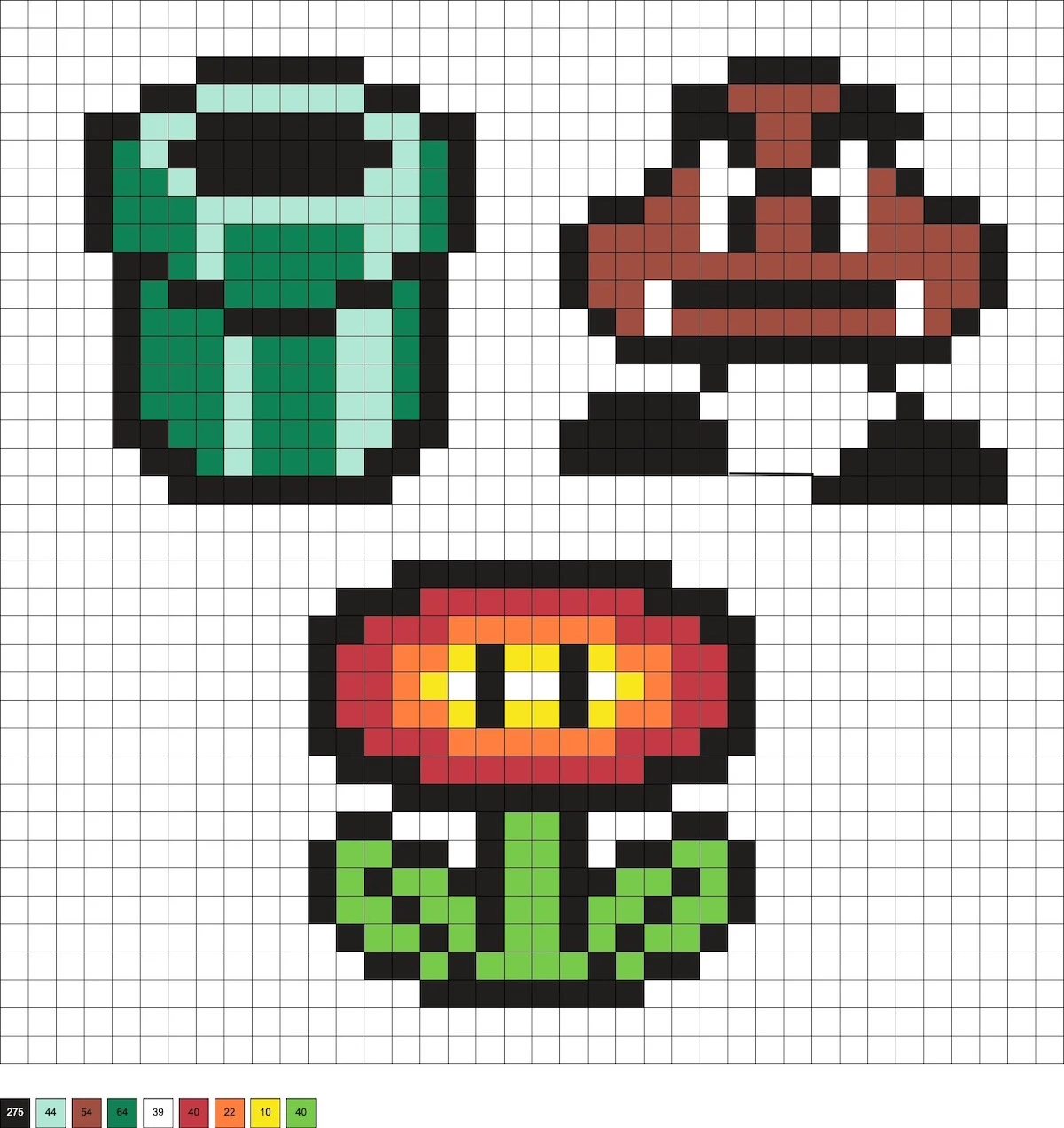 pixel art templates easy mario