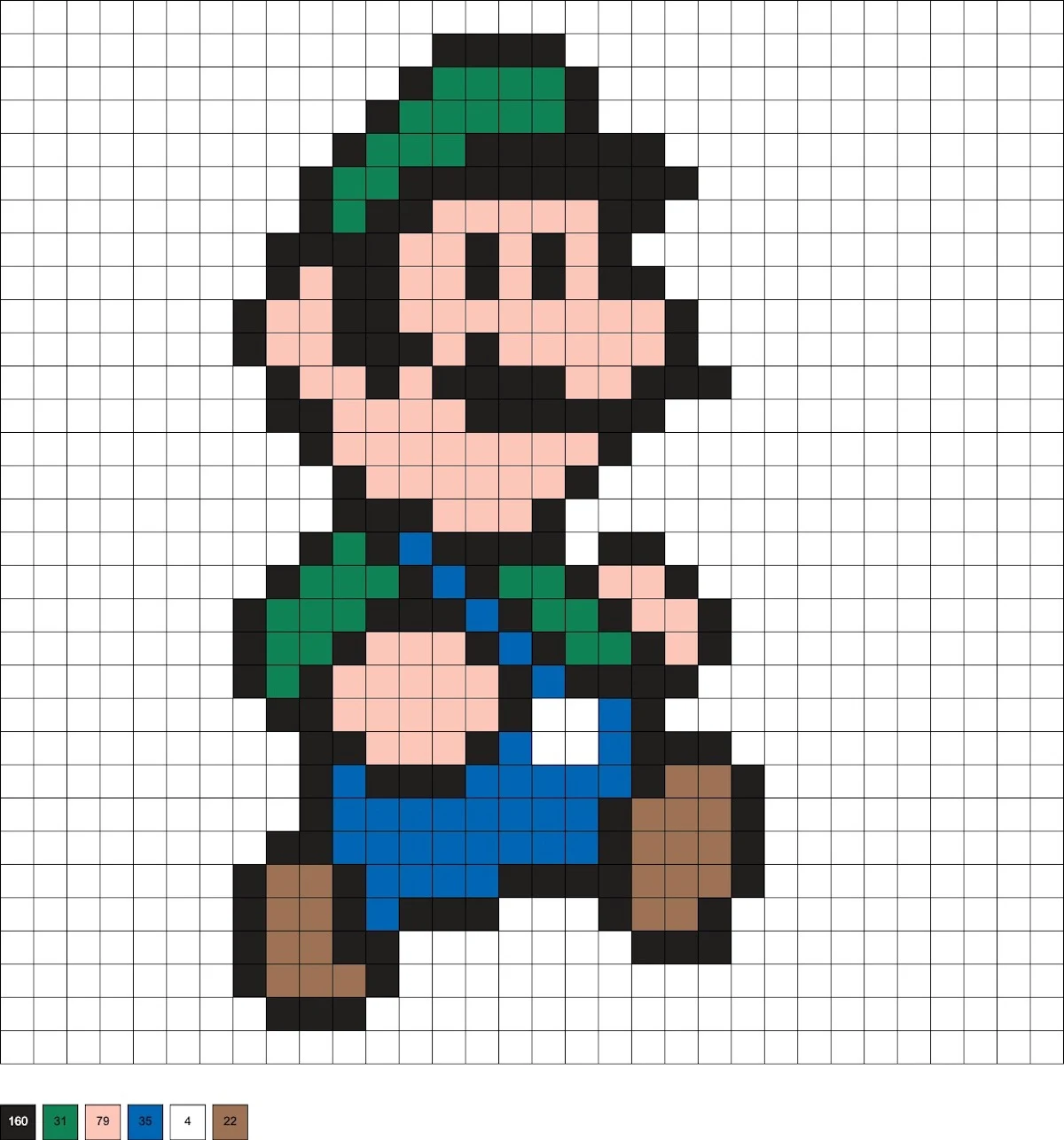 running Luigi fuse bead pattern