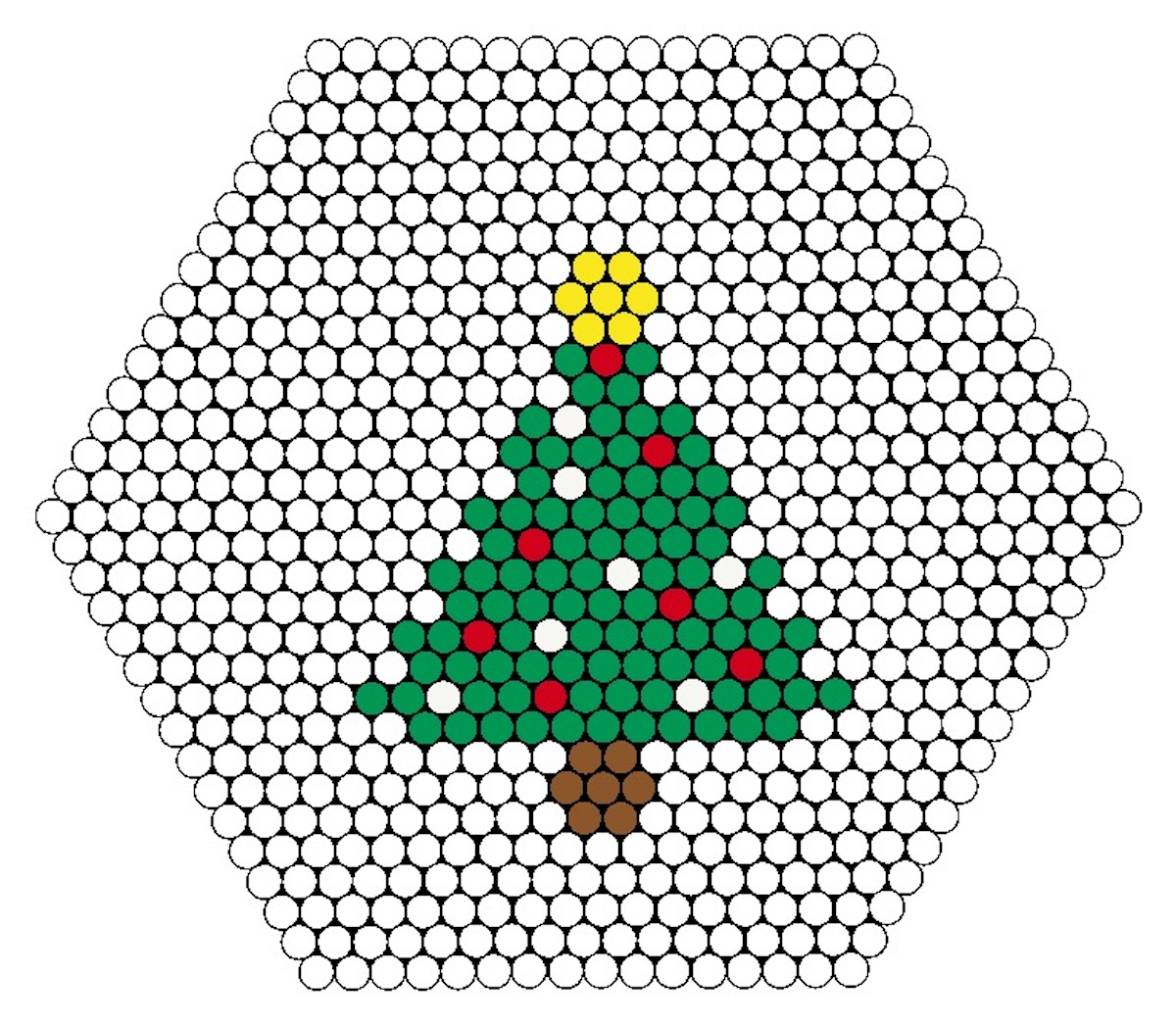 Christmas tree on a hexagon pegboard