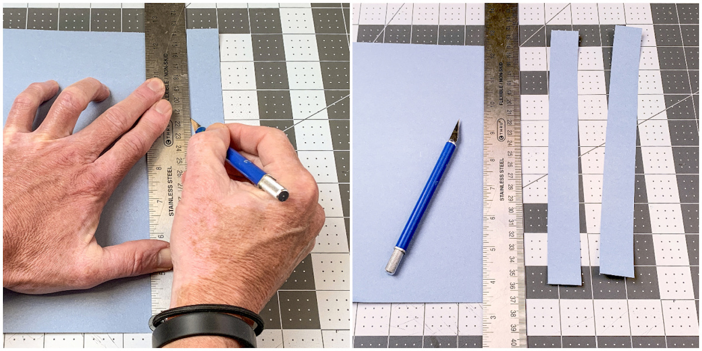 Cutting paper strips with a craft knife
