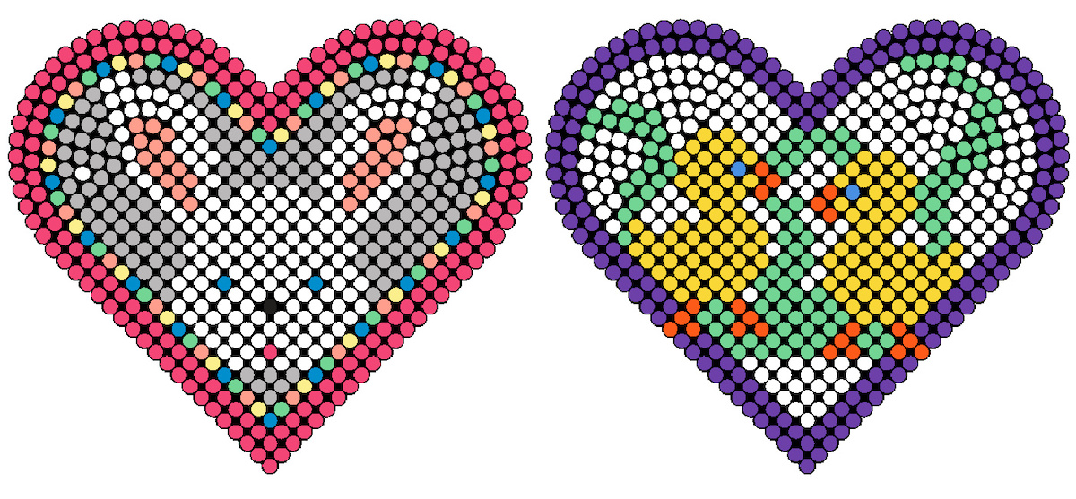 Easter bunny and chicks on heart pegboards