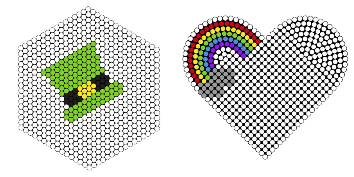 Leprechaun hat and rainbow perler bead patterns