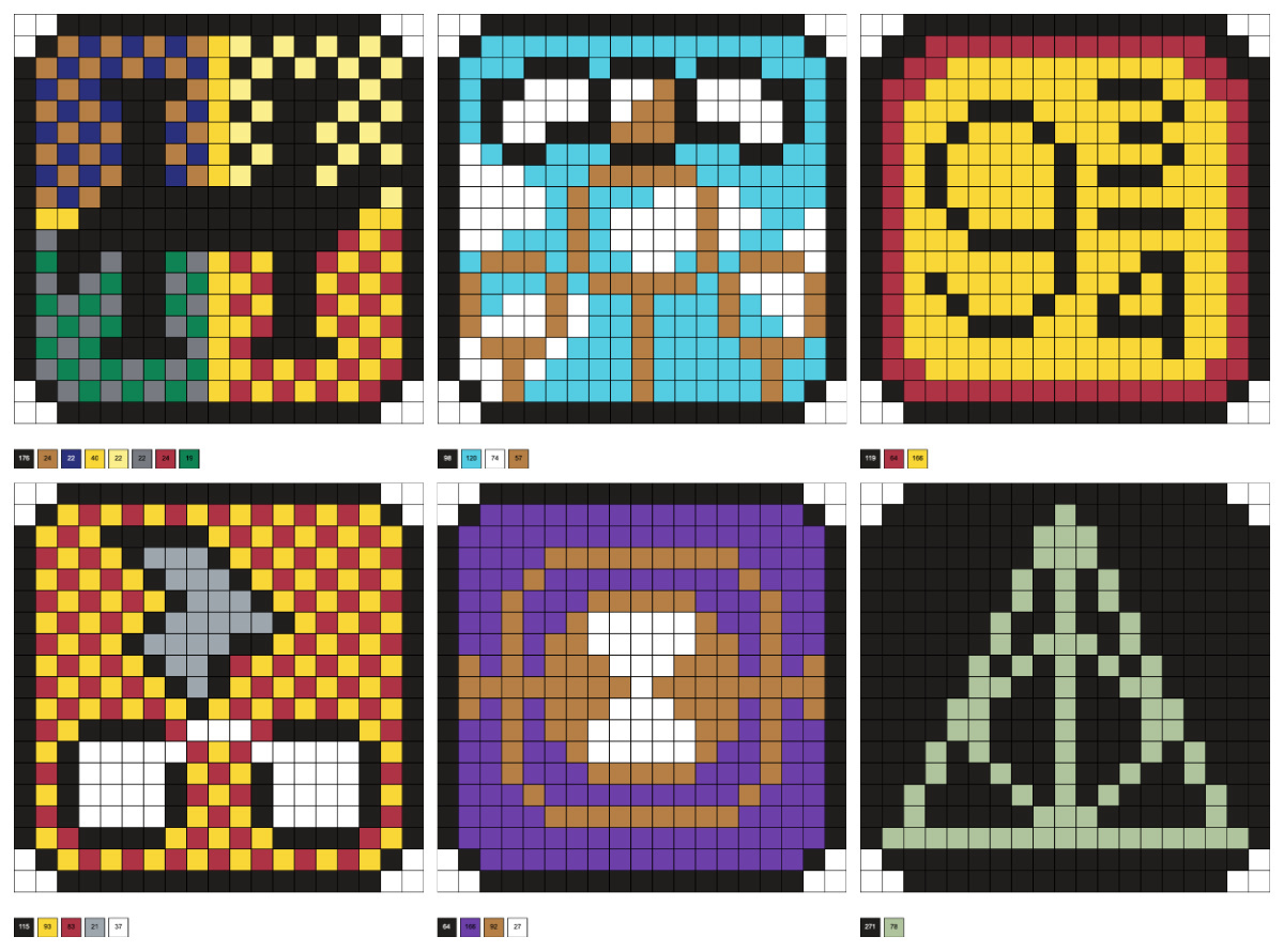 Six Harry Potter Coasters perler beads