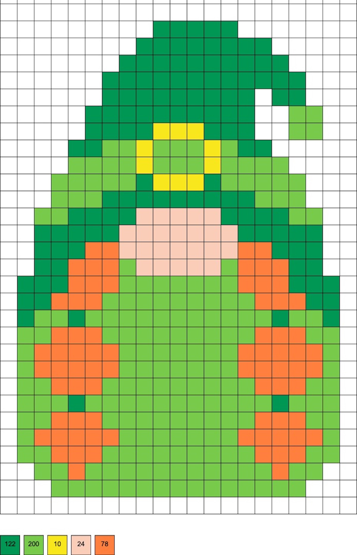 female irish gnome perler bead pattern