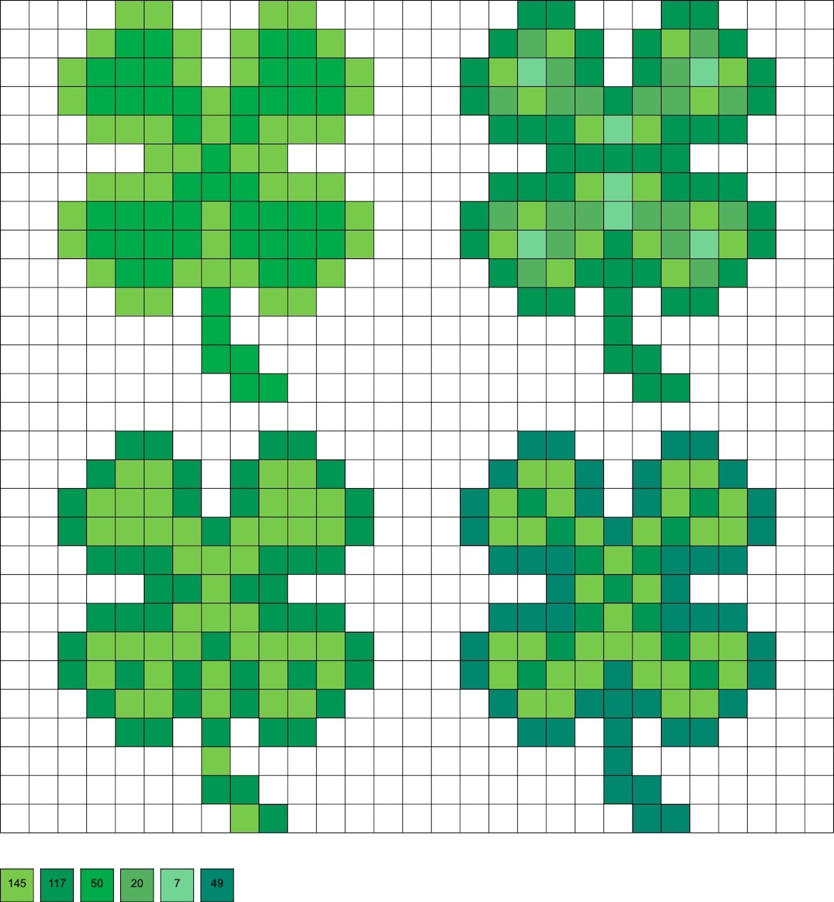 four leaf clover hama beads