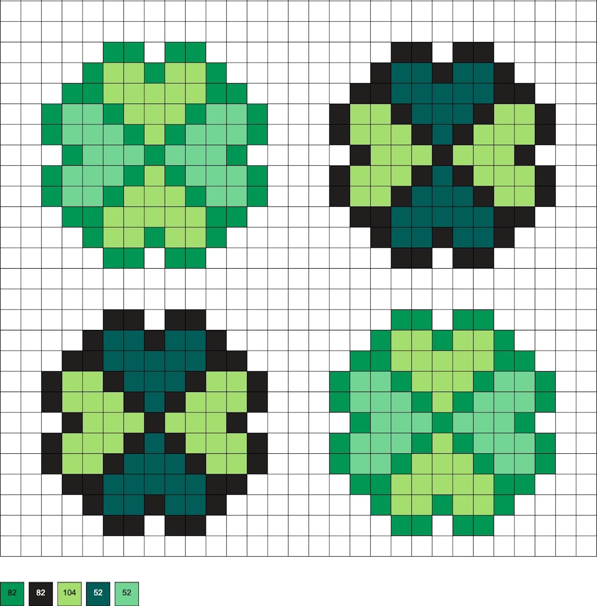 four leaf clover perler beads